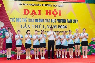 Các hình ảnh nổi bật của cabs bộ, giáo viên, nhân viên trường MN Tây Sơn tại ĐHTDTT ngành Giaó dục phường Tam Điệp lần thứ I